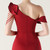 In Stock:Ship in 48 Hours Modern Burgundy One Shoulder Split Beading Party Dress