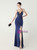 In Stock:Ship in 48 Hours Navy Blue Straps Sequins Appliques Party Dress