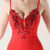 In Stock:Ship in 48 Hours Red Straps Sequins Appliques Party Dress