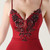In Stock:Ship in 48 Hours Burgundy Straps Sequins Appliques Party Dress