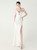 In Stock:Ship in 48 Hours White Straps Sequins Appliques Party Dress