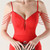 In Stock:Ship in 48 Hours Red Straps Beading Party Dress