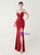 In Stock:Ship in 48 Hours Burgundy Straps Beading Party Dress