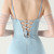 In Stock:Ship in 48 Hours Light Blue Mermaid Straps Appliques Party Dress