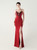 In Stock:Ship in 48 Hours Burgundy Mermaid Straps Appliques Party Dress