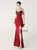 In Stock:Ship in 48 Hours Burgundy Mermaid Straps Appliques Party Dress