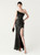 In Stock:Ship in 48 Hours Modern Black One Shoulder Sequins Feather Party Dress