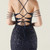 In Stock:Ship in 48 Hours New arrivals Navy Blue Sequins Straps Party Dress