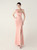 In Stock:Ship in 48 Hours Simple Pink One Shoulder Beading Party Dress
