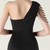 In Stock:Ship in 48 Hours Cute Black One Shoulder Beading Party Dress