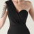 In Stock:Ship in 48 Hours Cute Black One Shoulder Beading Party Dress
