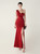 In Stock:Ship in 48 Hours Cheap Burgundy One Shoulder Beading Party Dress
