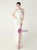 In Stock:Ship in 48 Hours White Halter Beading Party Dress