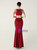 In Stock:Ship in 48 Hours Burgundy Halter Beading Party Dress