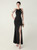 In Stock:Ship in 48 Hours Black Halter Beading Party Dress