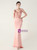In Stock:Ship in 48 Hours Pink V-neck Lace Beading Party Dress