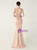 In Stock:Ship in 48 Hours Apricot V-neck Lace Beading Party Dress