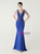 In Stock:Ship in 48 Hours Royal Blue V-neck Lace Beading Party Dress