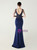 In Stock:Ship in 48 Hours Navy Blue V-neck Lace Beading Party Dress