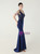 In Stock:Ship in 48 Hours Navy Blue V-neck Lace Beading Party Dress