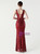 In Stock:Ship in 48 Hours Burgundy Sequins V-neck Sleeveless Party Dress
