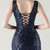 In Stock:Ship in 48 Hours Navy Blue Sequins V-neck Sleeveless Party Dress