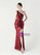 In Stock:Ship in 48 Hours Gorgeous Burgundy Mermaid Sequins One Shoulder Beading Party Dress