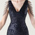 In Stock:Ship in 48 Hours Sexy Navy Blue Sequins V-neck Beading Party Dress