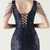 In Stock:Ship in 48 Hours Sexy Navy Blue Sequins V-neck Beading Party Dress