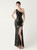 In Stock:Ship in 48 Hours One Shoulder Sequins Split Beading Party Dress