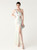 In Stock:Ship in 48 Hours White One Shoulder Sequins Split Beading Party Dress