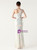 In Stock:Ship in 48 Hours White One Shoulder Sequins Split Beading Party Dress