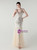 In Stock:Ship in 48 Hours Apricot Silver Tulle Sequins V-neck Party Dress