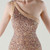 In Stock:Ship in 48 Hours Gold Sequins One Shoulder Split Beading Party Dress