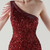 In Stock:Ship in 48 Hours Burgundy Sequins One Shoulder Split Beading Party Dress