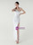 In Stock:Ship in 48 Hours White Sequins One Shoulder Split Party Dress