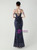 In Stock:Ship in 48 Hours Navy Blue Straps Burgundy Sequins Beading Party Dress