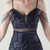 In Stock:Ship in 48 Hours Navy Blue Straps Burgundy Sequins Beading Party Dress