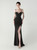 In Stock:Ship in 48 Hours Elegance Black Straps Split Beading Party Dress