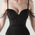In Stock:Ship in 48 Hours Elegance Black Straps Split Beading Party Dress