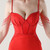 In Stock:Ship in 48 Hours Red Straps Split Beading Party Dress
