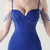 In Stock:Ship in 48 Hours Royal Blue Straps Split Beading Party Dress