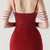 In Stock:Ship in 48 Hours Burgundy Straps Split Beading Party Dress