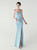 In Stock:Ship in 48 Hours Sky Blue Straps Split Beading Party Dress