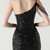 In Stock:Ship in 48 Hours Elegant Black One Shoulder Sequins Party Dress