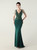 In Stock:Ship in 48 Hours Elegant Green V-neck Lace Beading Party Dress