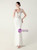 In Stock:Ship in 48 Hours White V-neck Lace Beading Party Dress