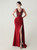 In Stock:Ship in 48 Hours Modern Burgundy V-neck Appliques Party Dress