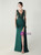 In Stock:Ship in 48 Hours Sexy Green V-neck Appliques Party Dress