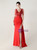 In Stock:Ship in 48 Hours Fashion Red V-neck Appliques Party Dress